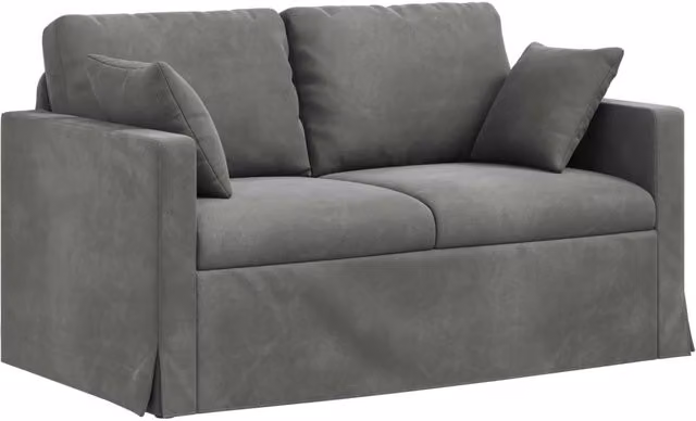 Divano | Divano da soggiorno | Sofa Grigio scuro 138 x 78 x 80 cm Velluto