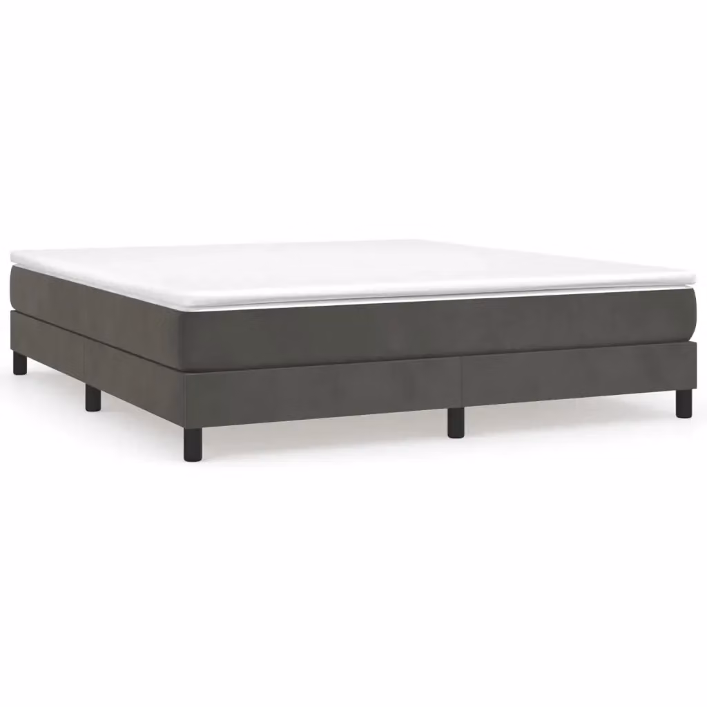 Letto Ibrido con Giroletto a Molle e Materasso vidaXL in Velluto Grigio e Bianco L/P/H: 160 x 200 x 25 cm – 2