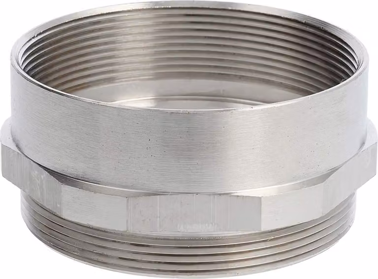 Raccordo intermedio M/M M63x1,5 MSZ-M63 corto esagonale ottone (CuZn) nichelato filettatura di collegamento 10,0 mm - 1 pezzo