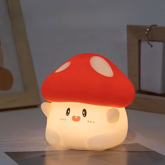 Lampada da notte a forma di fungo con 7 colori tra cui scegliere, funzione timer, adatta ai bambini, luce soffusa, comando touch