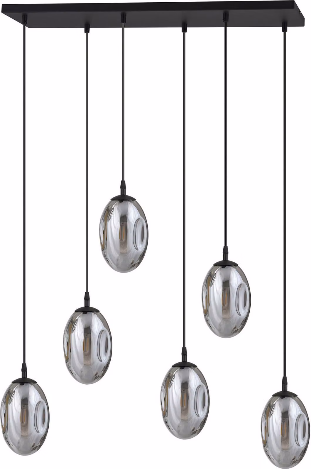 Lampadario Emibig 6xE14 10W ASTRAL con 6 paralumi color grafite 1266/6