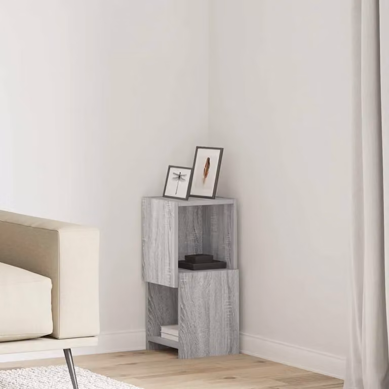 Mobile angolare vidaXL in legno ingegnerizzato Grigio Sonoma L/P/H: 25,5 x 25 x 55 cm