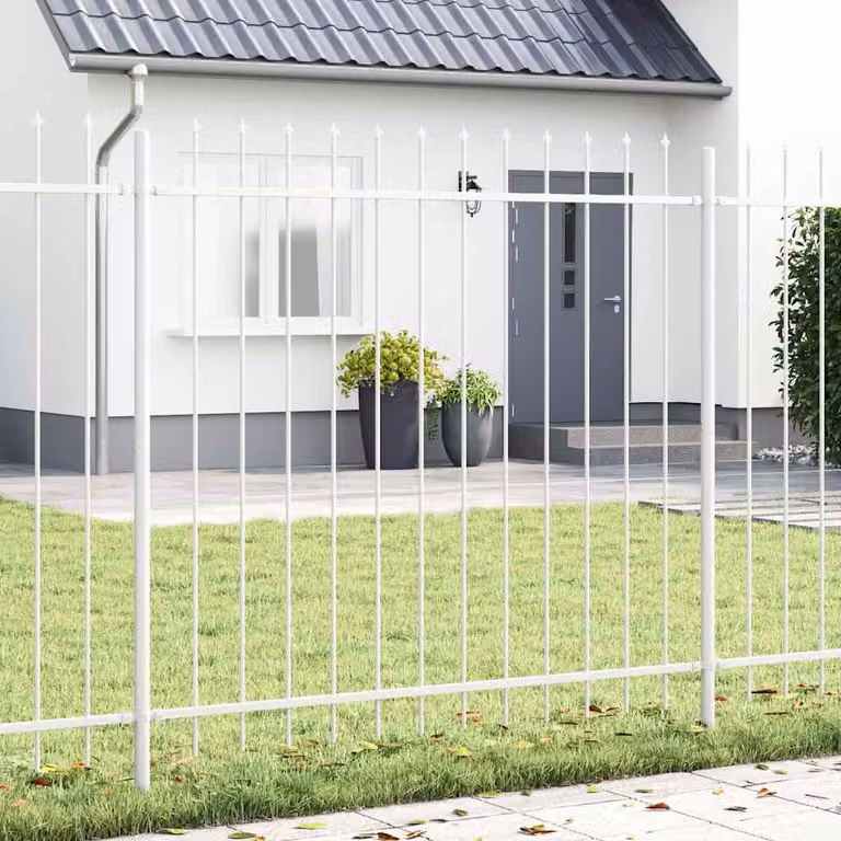 Maison Exclusive - Recinzione per giardino WOERDEN, 1,7 x 1,5 m, acciaio verniciato a polvere, colore bianco