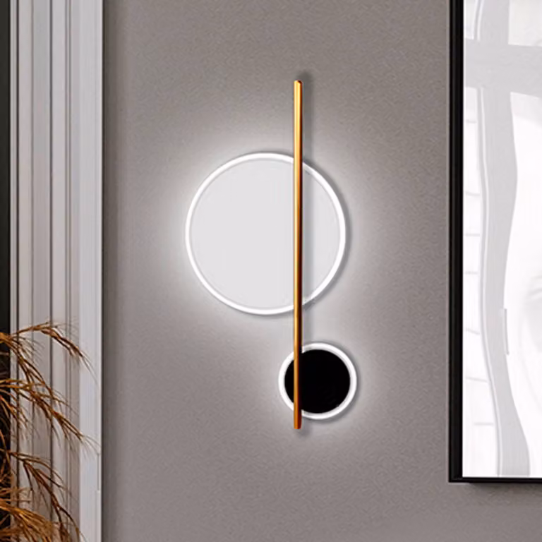 Schuller Valencia Applique da parete a LED Duo, Ottone / Oro, Soggiorno / Sala da pranzo, Alluminio, Moderno, Applique a LED