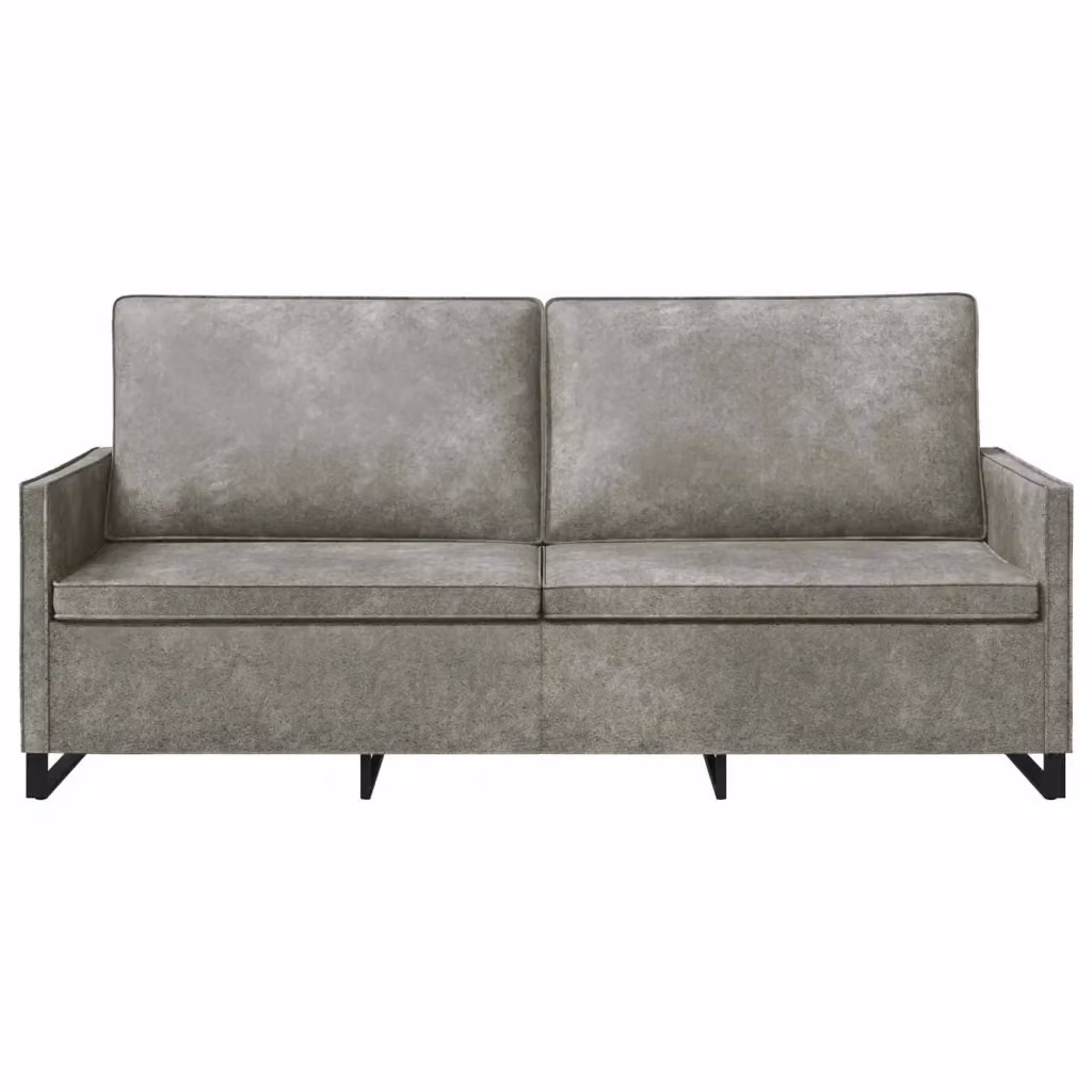 Divano a 3 posti vidaXL Grigio con struttura in metallo e poggiatesta regolabile L: 190 cm, P: 81 cm, H: 82 cm – 2