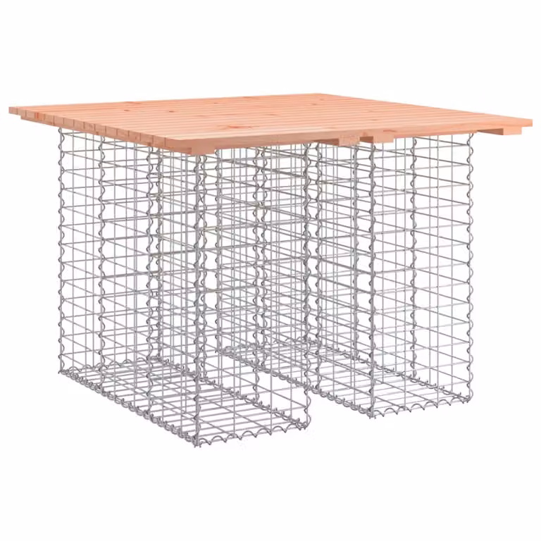 Tavolo da giardino in gabbione design 100x102x72 cm in legno massello Douglas