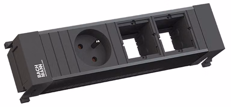 BACHMANN POWER FRAME 1xUTE 2xCM profilo in plastica nero