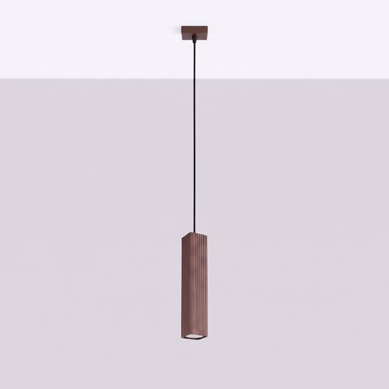 Lampada a sospensione RAYO 1 marrone 1xGU10 10W alluminio 118x8x8cm Sollux Lighting