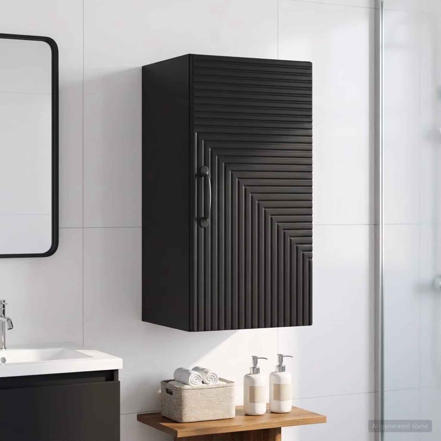 Armadio da bagno a muro vidaXL HAARLEM Nero L 30 cm x P 31 cm x H 59 cm
