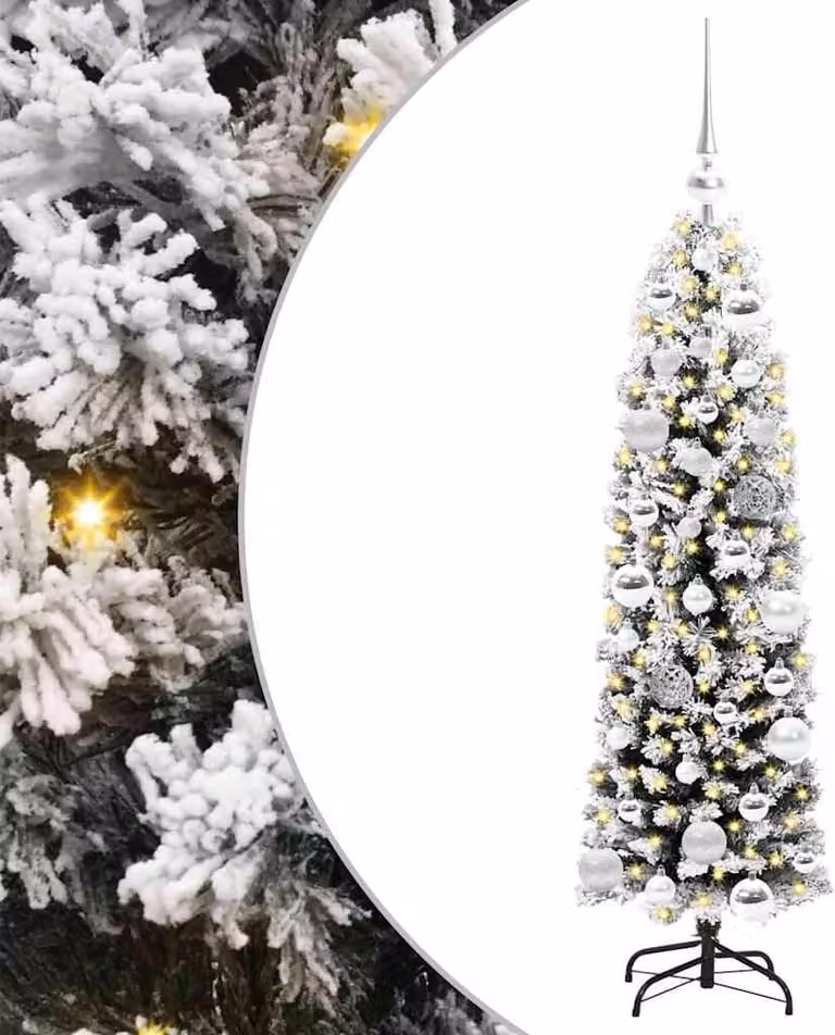 Albero di Natale artificiale a 150 LED con supporto verde 120 cm