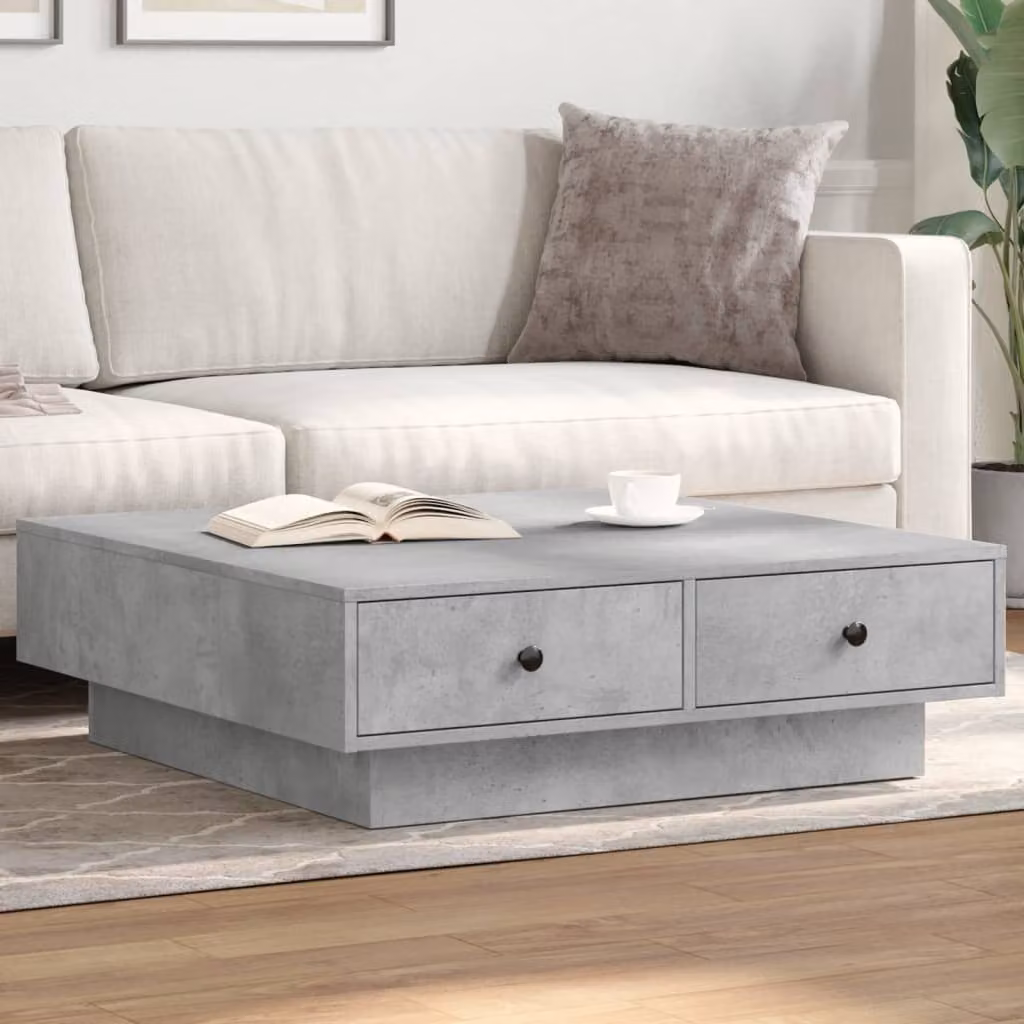 Maison Exclusive - Tavolino da salotto grigio cemento 90x90x28 cm Materiale ligneo