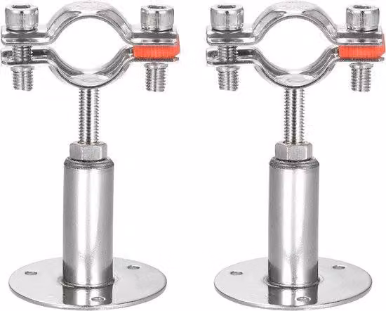 Morsetto per tubi - Supporto per tubi - Fissaggio tubi - Modello regolabile - 25-28 mm - Colore argento