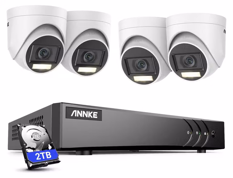 Kit di telecamere di sicurezza a 8 canali, risoluzione 3K, capacità di archiviazione 2TB, cablato, visione notturna a colori, sistema di videosorveglianza (CCTV)