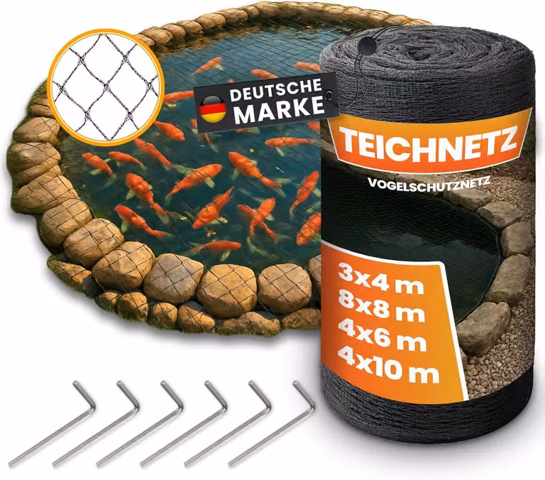 Rete a maglia fine, 15 x 15 mm, dimensioni 4 x 6 metri, resistente ai raggi UV, protezione da uccelli e foglie