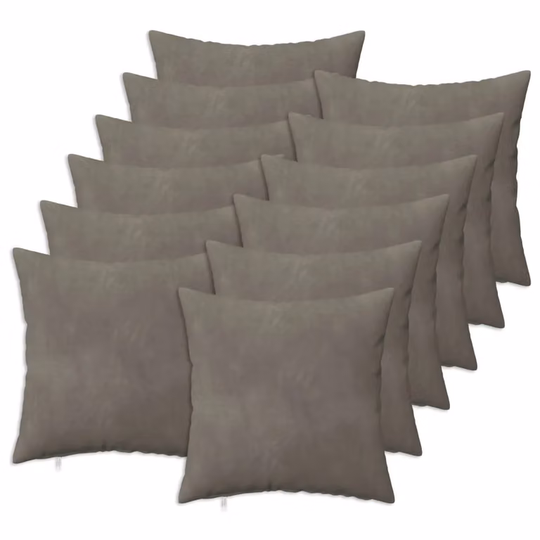 Set di 12 cuscini quadrati HEERLEN vidaXL in velluto grigio, L/P/H: 50 x 50 x 50 cm