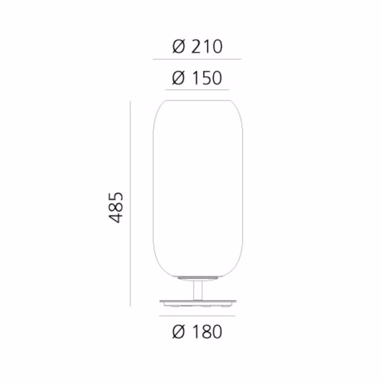 Artemide Lampada da tavolo di design Gople, Marrone / Ruggine, Soggiorno / Sala da pranzo, Vetro, Design, Lampada da tavolo