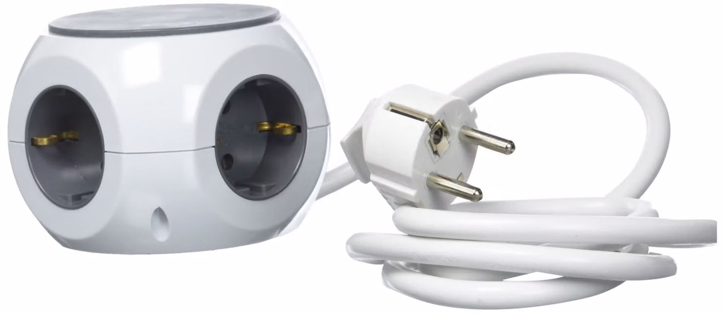 Presa di corrente cubo 3xSchuko, 3xUSB 1,4m bianco 30023