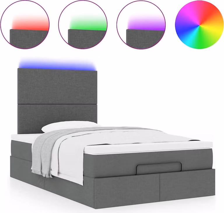 Struttura Letto Pouf con Materasso 80x200 cm in Tessuto