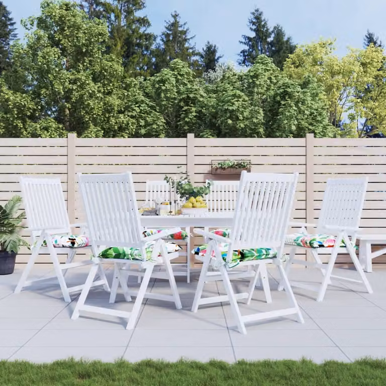 Set di 6 cuscini per sedia vidaXL multicolore in tessuto Oxford traspirante e idrorepellente L/P/H: 50 x 50 x 7 cm