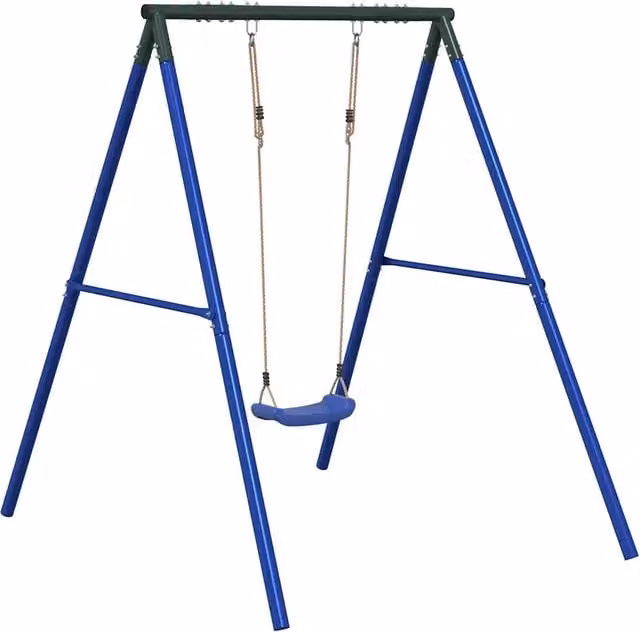 Set Gioco da Esterno con Altalena CFW2063252 in Metallo e Plastica, Blu e Verde, H 185 x L 185 x P 156 cm – 1