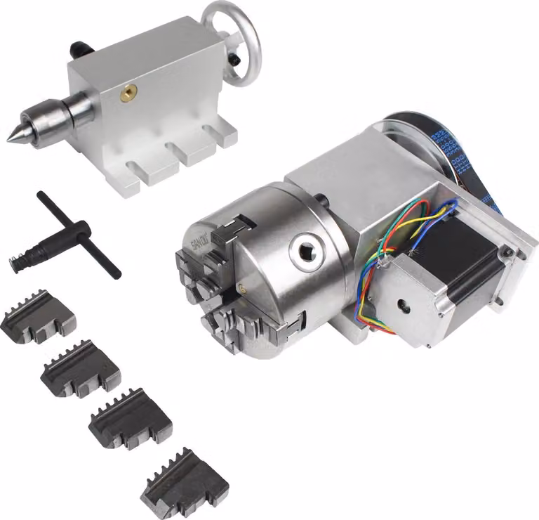 CNC a 4 assi, pinza a 4 mandrini, kit contropunta, 4JawK12-100mm
