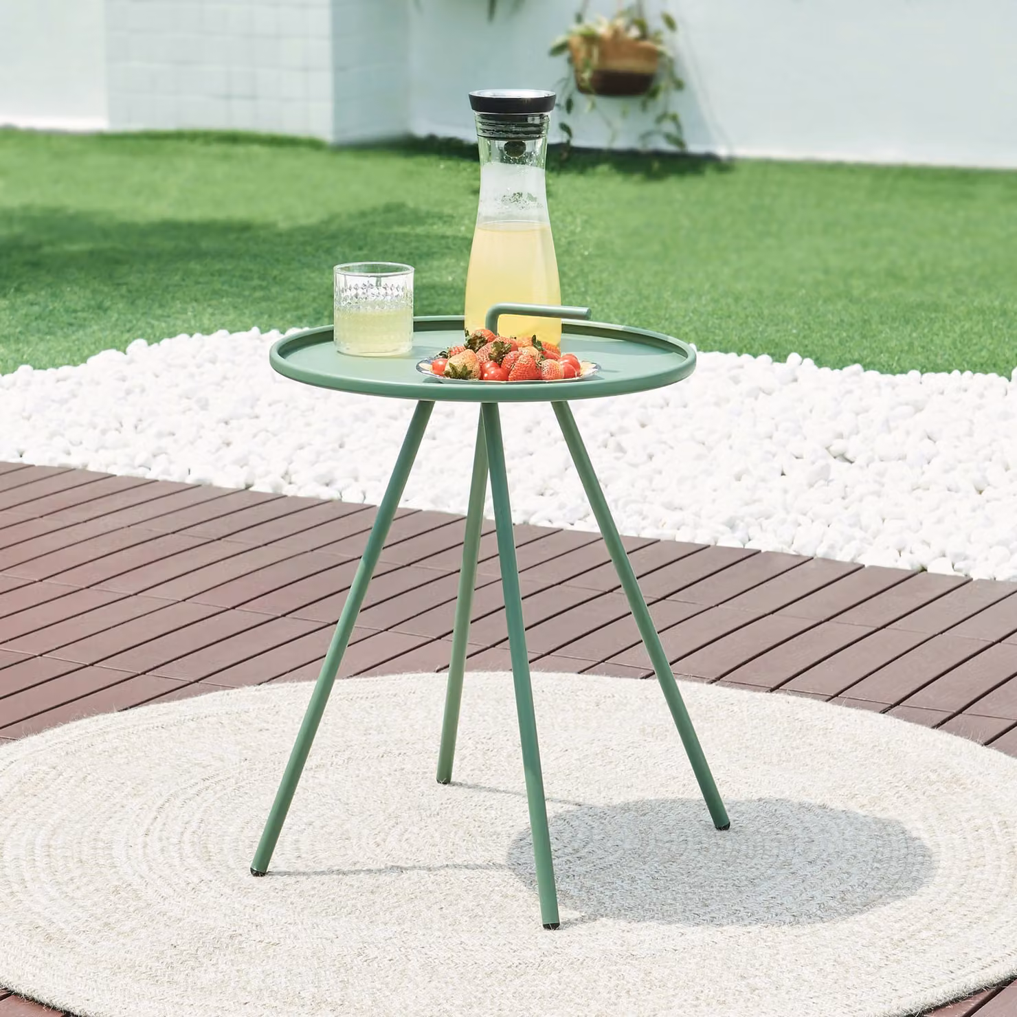 Tavolino da esterno 'Fosen' 55 x Ø 42 cm Verde