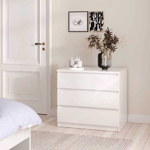 Cassettiera Kajiki DMORA Bianco lucido L 77 cm, P 50 cm, H 68 cm