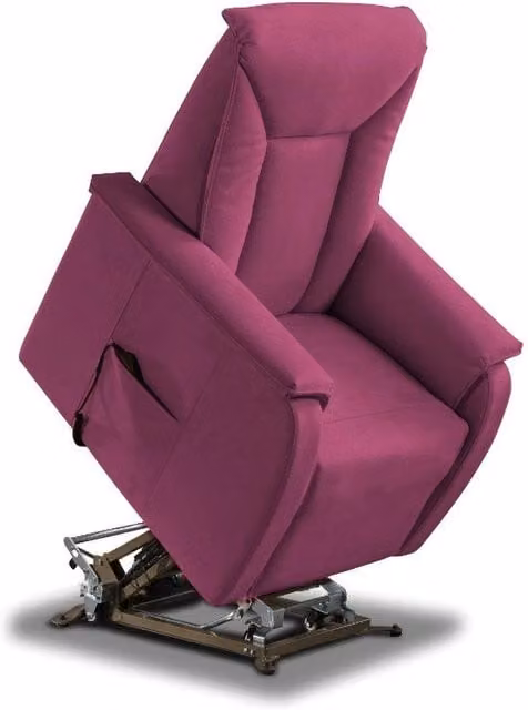Poltrona Alzapersona Elettrica a 2 Motori Baila GIORDANOSHOP in Microfibra Viola L: 82 cm, P: 108 cm, H: 84 cm