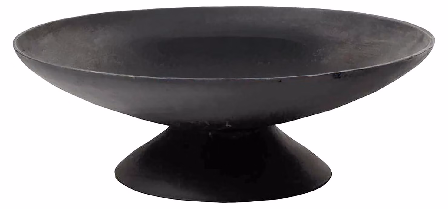 Boccia da fuoco in ghisa, modello basso, 59x59x20,5 cm, colore nero