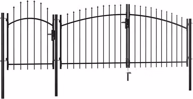 Cancello da Giardino Woerden in Acciaio 1x4 m Nero 144362