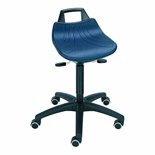 STIER ausilio per stare in piedi con rotelle, altezza seduta 520-710 mm, seduta inPoliuretanocon maniglia per il trasporto, ergonomico, delicato sulla schiena, seduta inclinabile di 15°