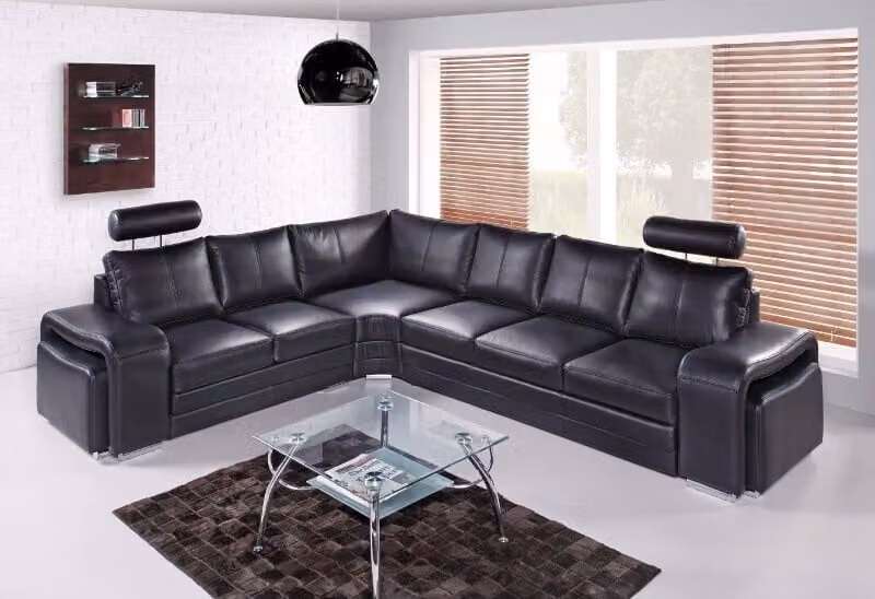 Ecksofa Wohnlandschaft Polster Eck Sofa Couch Sitz Garnitur Modern Leder L-Form