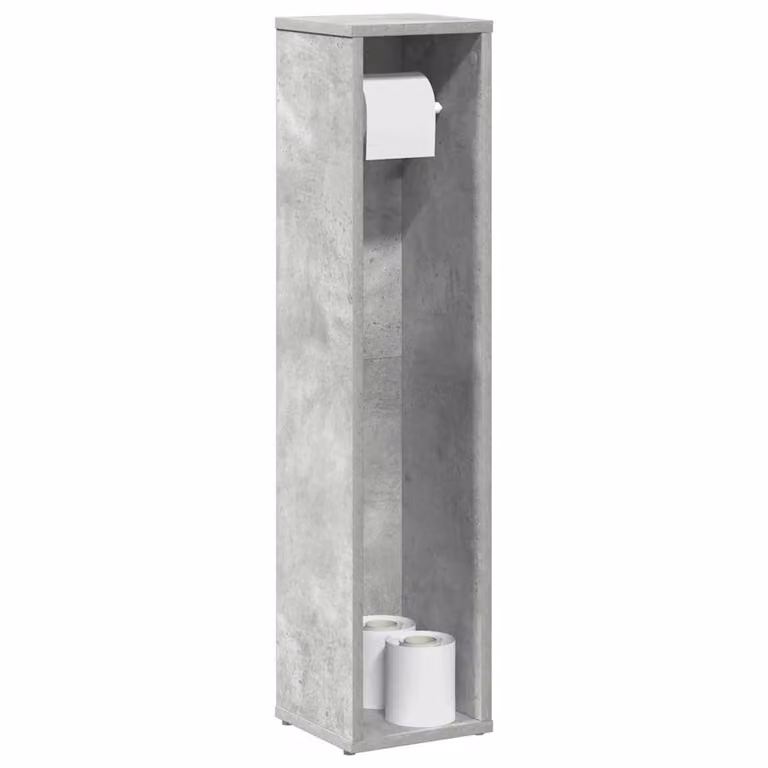 vidaXL Mobiletto da bagno moderno con portarotolo Grigio, L/P/H: 20,5 x 20 x 90 cm