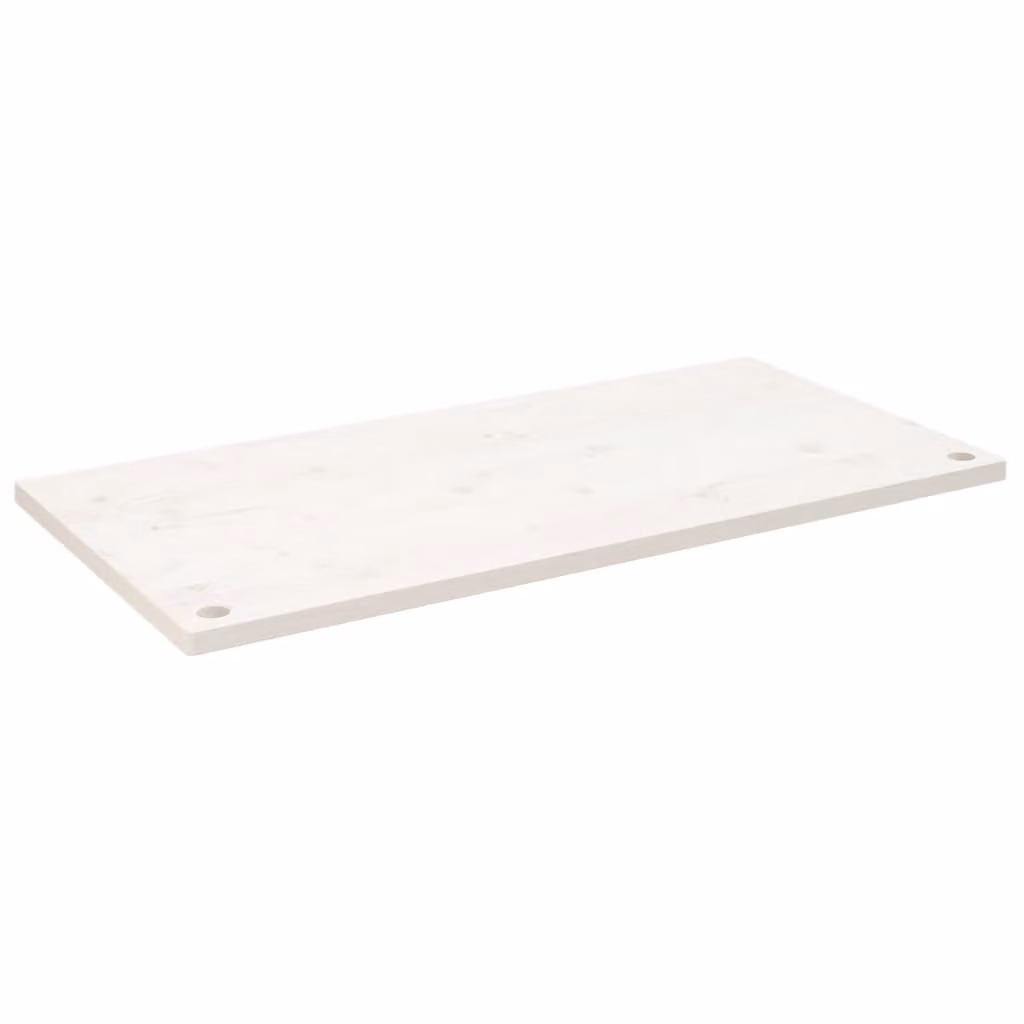 Piano Scrivania Bianco 110x60x2,5 cm in Legno Massello di Pino