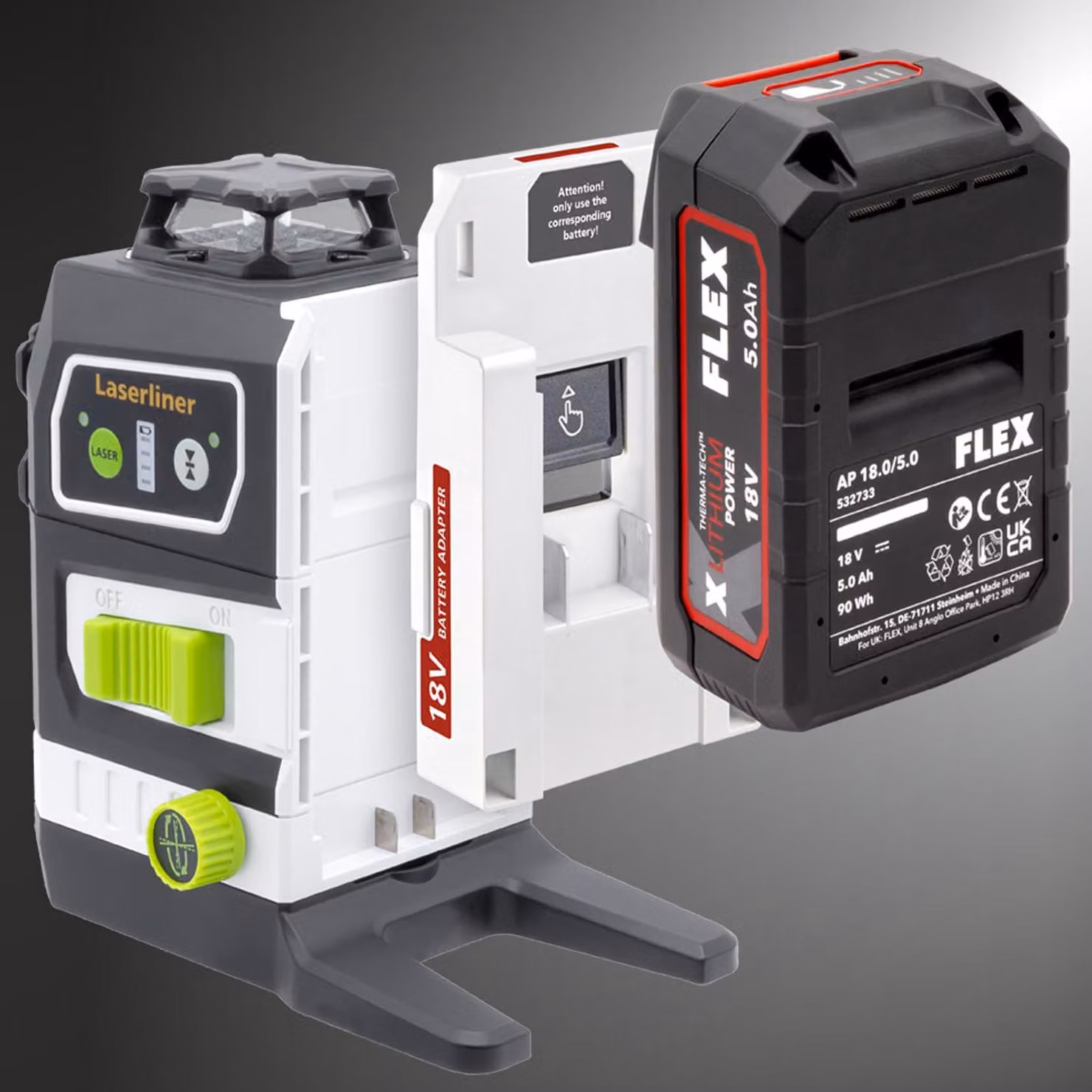 Laserliner Kreuzlinien-Laser Multi-18V-Serie + PowerAdapter Flex