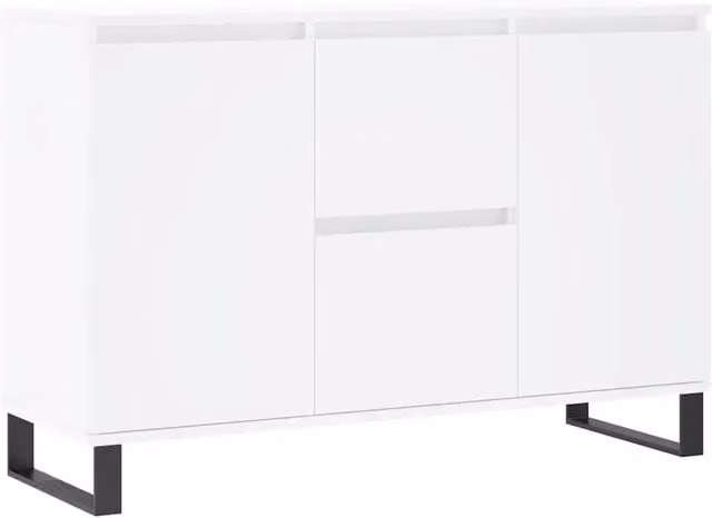 Credenza moderna bianca in legno multistrato per sala da pranzo L: 101,5 cm, P: 35 cm, H: 70 cm – 1