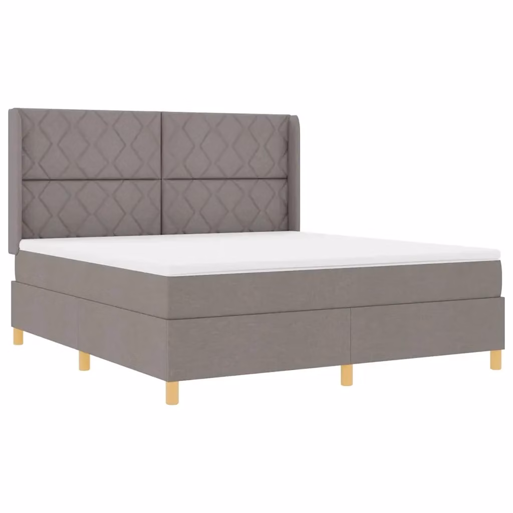 Letto a molle moderno vidaXL con strisce LED sottostante e porta di ricarica USB, struttura imbottita in tessuto beige o grigio, L/P: 180 x 200 cm – 2