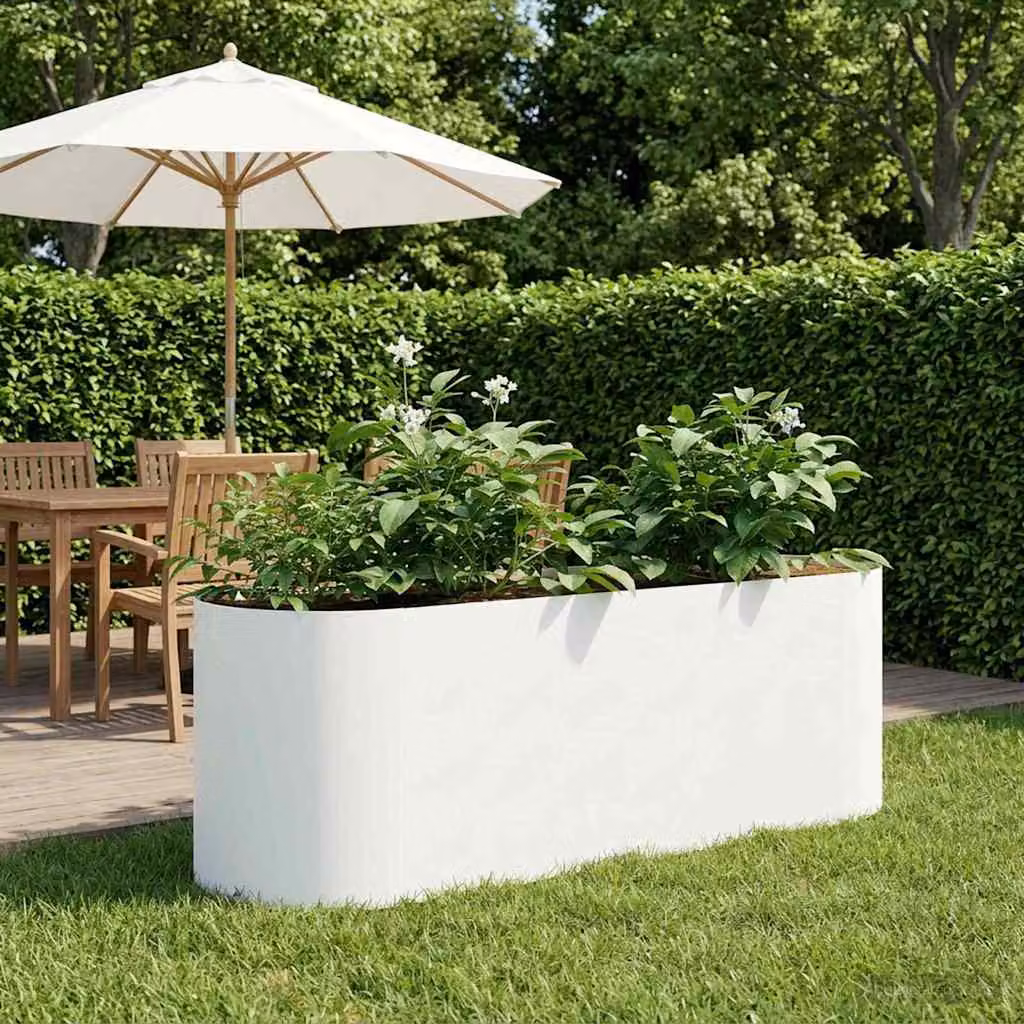 Letto rialzato da giardino vidaXL in metallo bianco L 120 x P 40 x H 40 cm