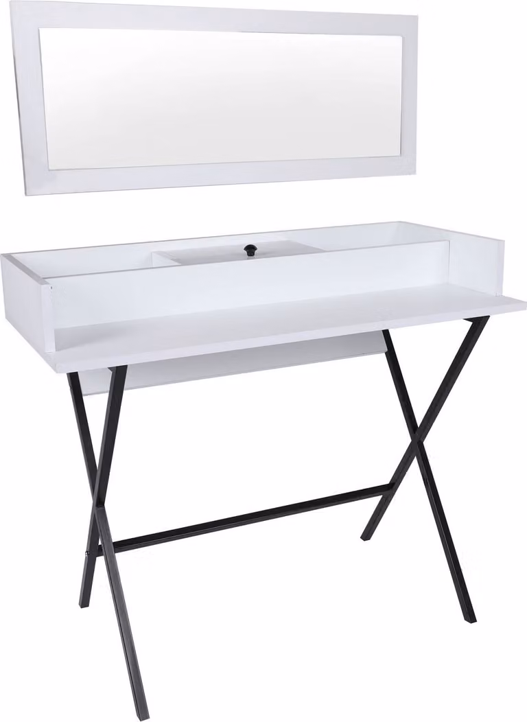 Skye Decor, Laos, toletta, bianco, 100% pannelli truciolari rivestiti in melamina, 100 x 89 x 50 cm