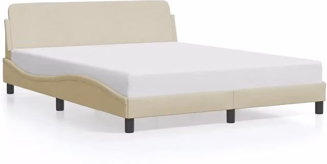 Letto matrimoniale Dover beige in tessuto con struttura in legno e metallo L/P: 160 x 200 cm