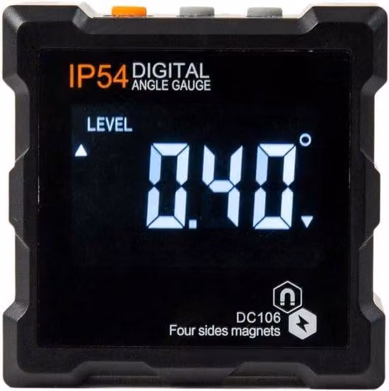 Inclinometri digitali con display LCD, impermeabili, 4 magneti