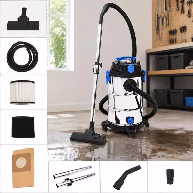 Wet And Dry Vacuum Cleaner 1200 W 30 L Silver