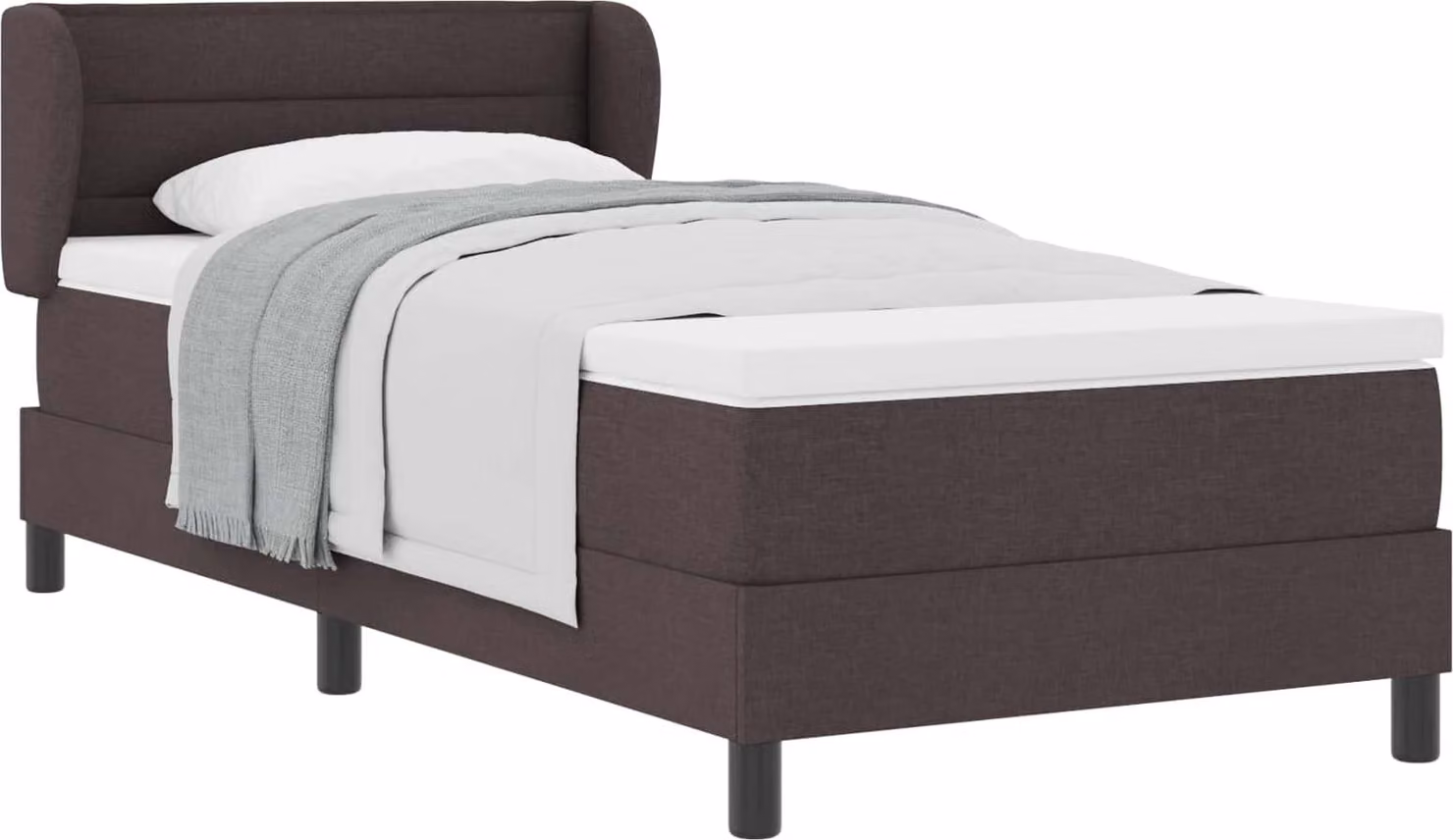vidaXL Letto a molle con materasso marrone scuro 100 x 200 cm in tessuto