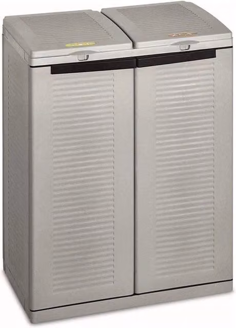 Contenitore di separazione dei rifiuti per interni ed esterni, 2 cassetti, 68 x 39 x 88,7 cm