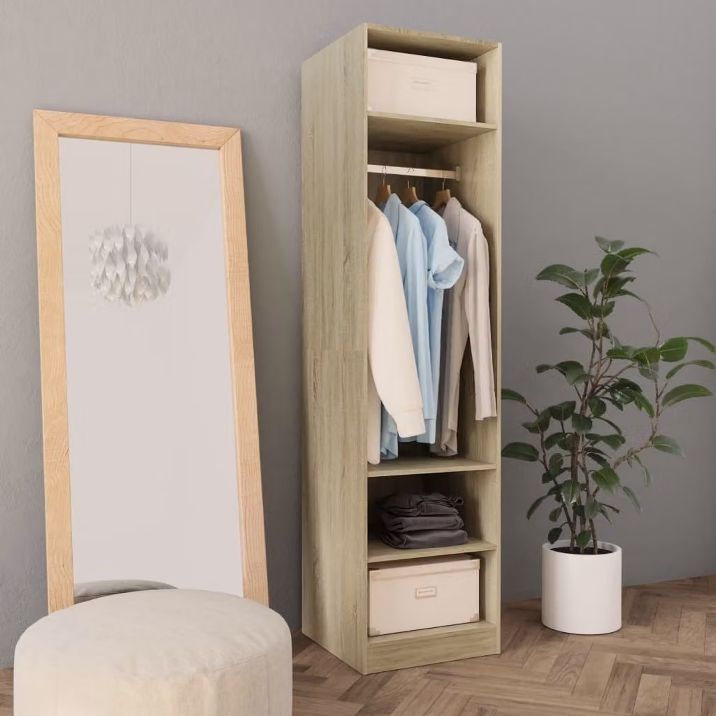 The Living Store Armadio rovere Sonoma 50x50x200 cm materiale legno