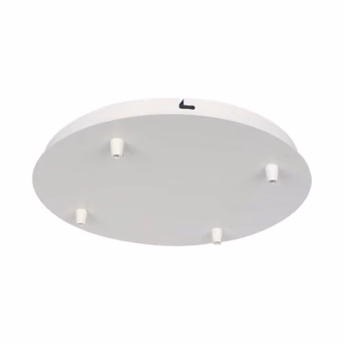 V-TAC Rosone per Lampadario in Acciaio d:300*h:25mm con 4 Fori Colore Bianco Opaco