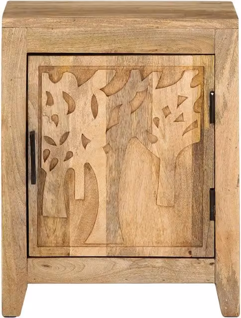 Comodino | Armadio da Notte | Mobiletto da notte 40x30x50 cm in Legno Massello di Mango