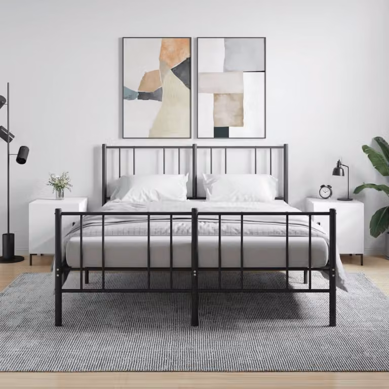 Set di 2 comodini bianchi moderni vidaXL in legno e metallo per camera da letto L/P/H: 40 x 40 x 50 cm