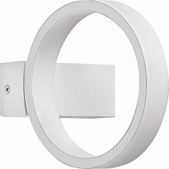 Enso Applique da parete LED Rossini Illuminazione in alluminio bianco, luce calda 3000K, orientabile e dimmerabile, design minimalista ad anello con illuminazione up/down, 7W