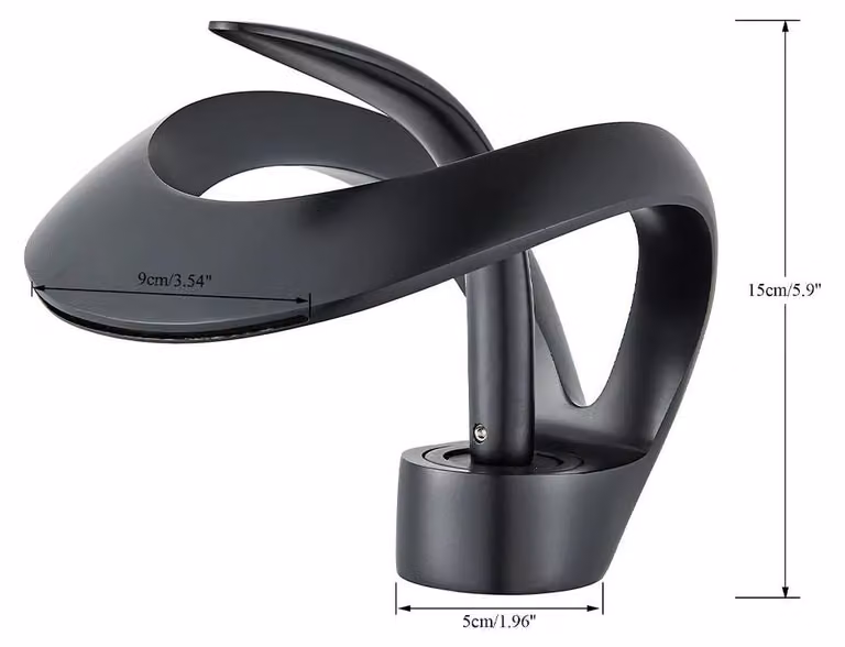 Miscelatore monocomando a cascata per lavabo – Ottone – Cartuccia in Vetroceramica – Acqua calda/fredda – Montaggio monoblocco – Nero opaco
